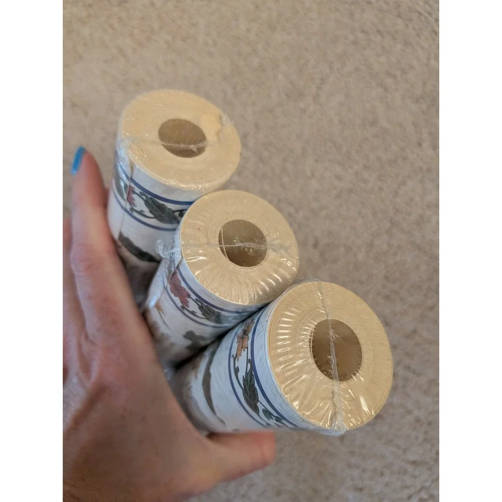 New Sealed Village Wallpaper Border 3 Rolls Floral Vine Pattern 598720 Lot 6